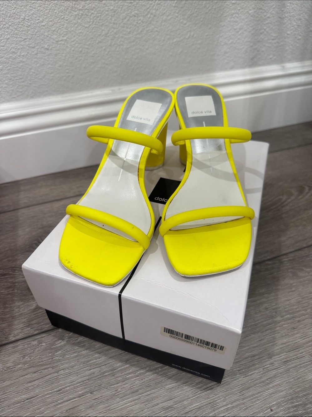 Dolce Vita Bright Yellow Double-Strap Block Heel Sandals